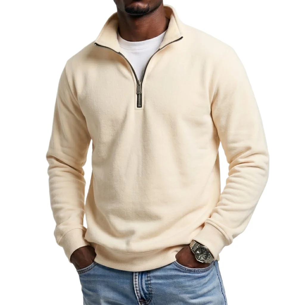 Modern Half-Zip Stand-Collar Pullover