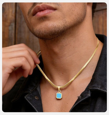 Stonecraft Herringbone Pendant Necklace
