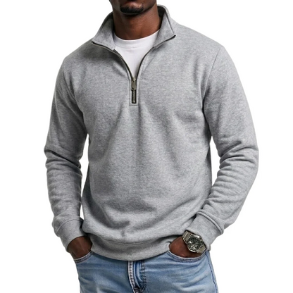 Modern Half-Zip Stand-Collar Pullover
