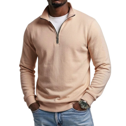 Modern Half-Zip Stand-Collar Pullover
