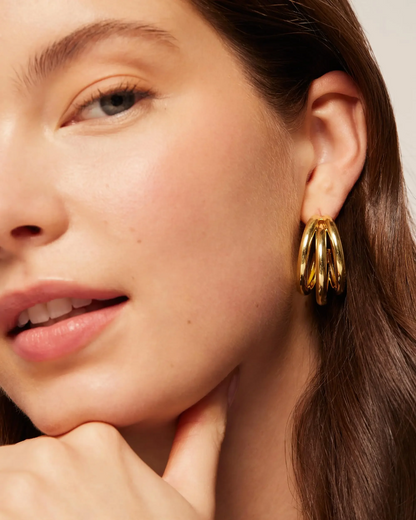 Aura Chunky Gold Hoop Earrings