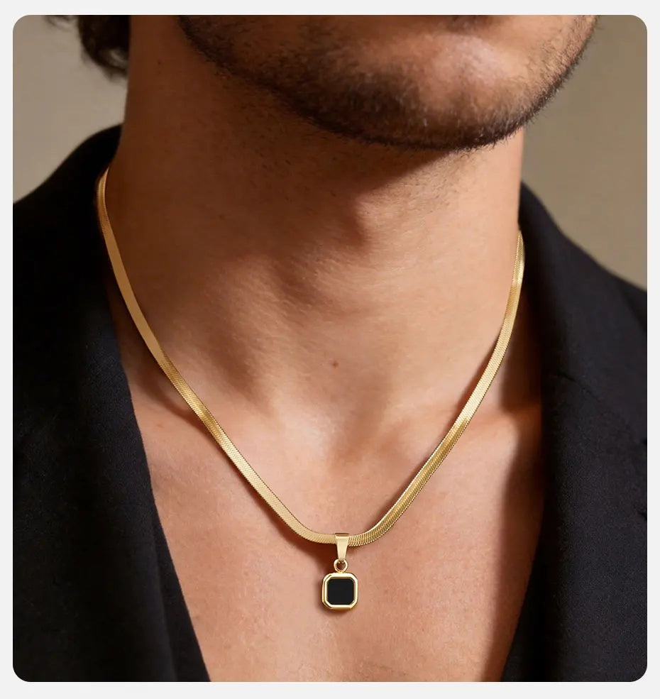 Stonecraft Herringbone Pendant Necklace