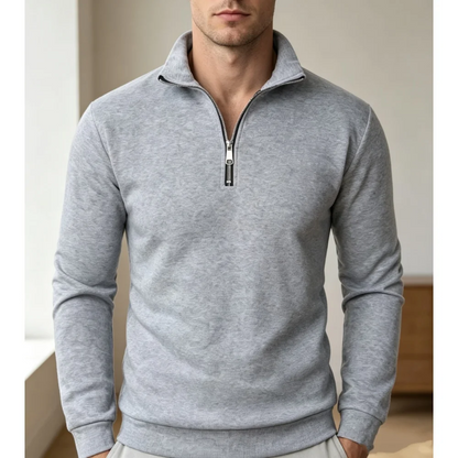 Modern Half-Zip Stand-Collar Pullover