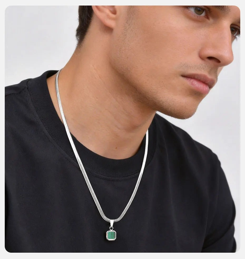 Stonecraft Herringbone Pendant Necklace