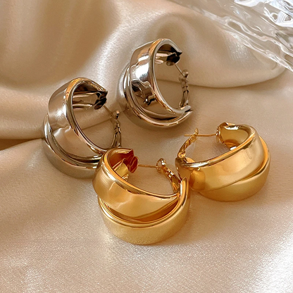 Aura Chunky Gold Hoop Earrings