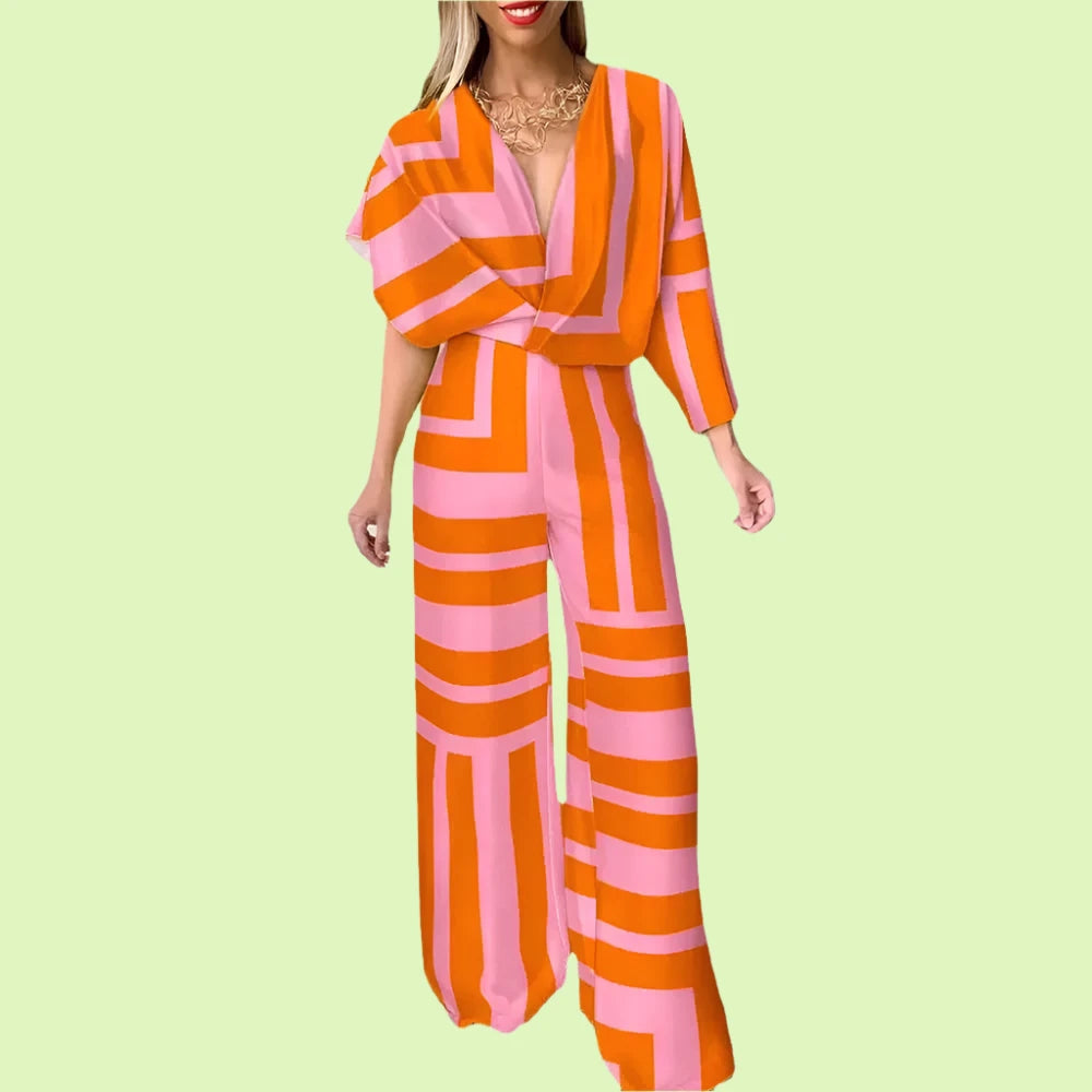 Wide-leg jumpsuit for women in orange