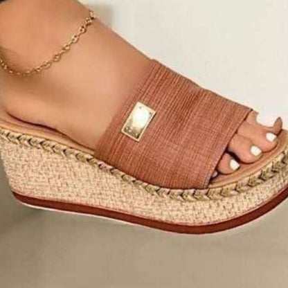 Open Toe PU Leather Sandals