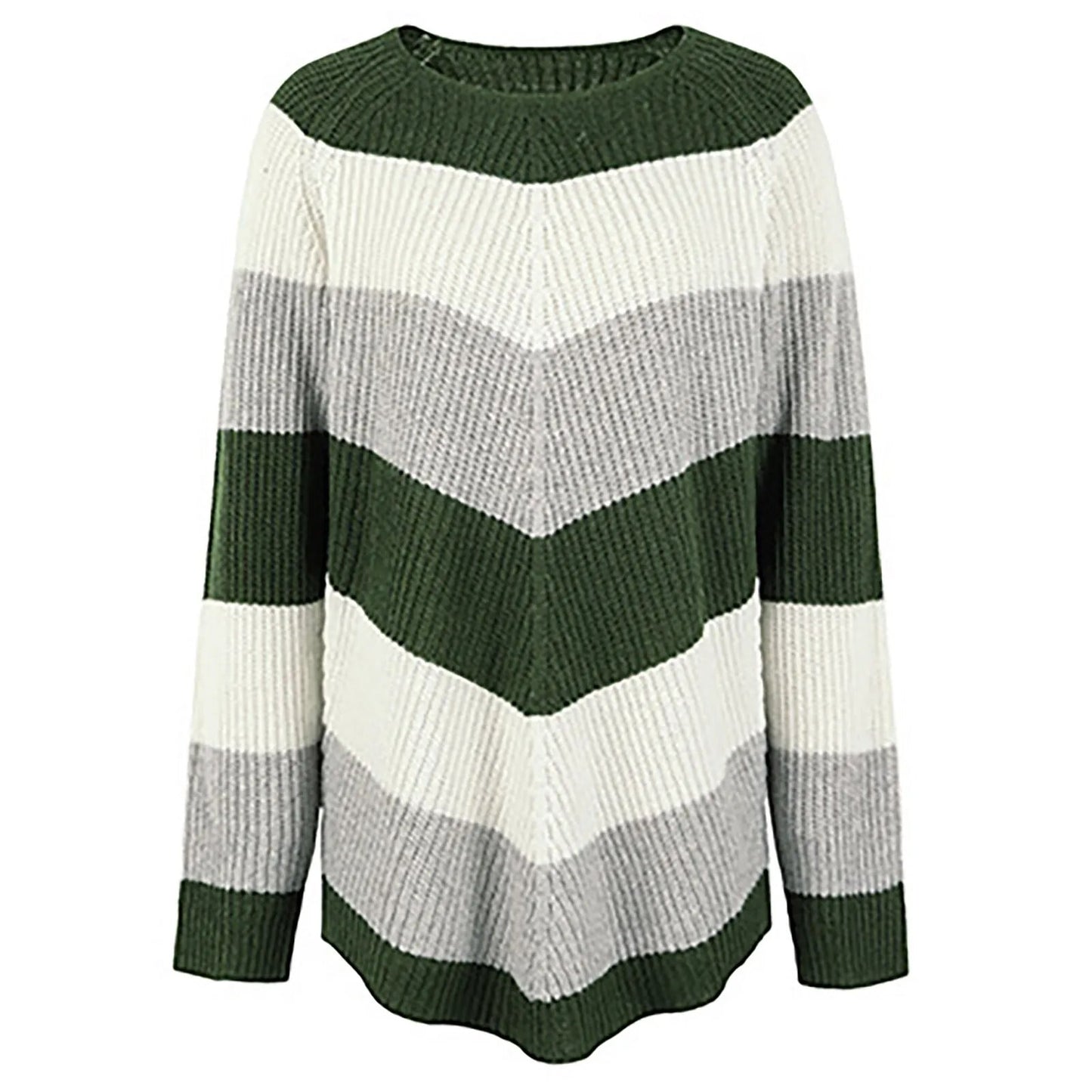 Fall Winter Round Neck Multicolor Sweater