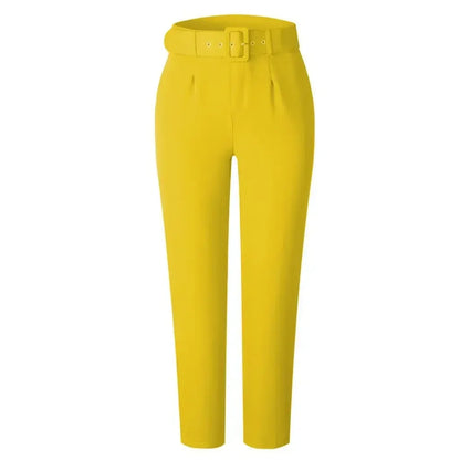 High Waisted Workwear Belted Pants for Women