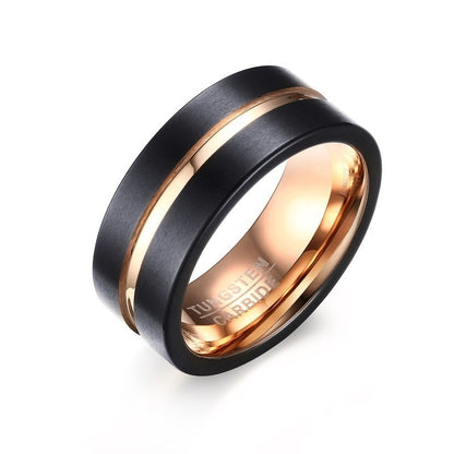 Men's ring showing tarnish-proof stainless steel construction