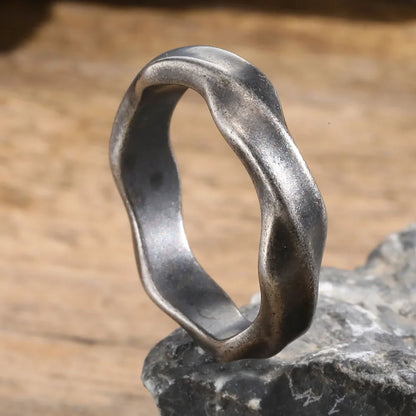 5mm men's wave band ring — lightweight 5g daily wear