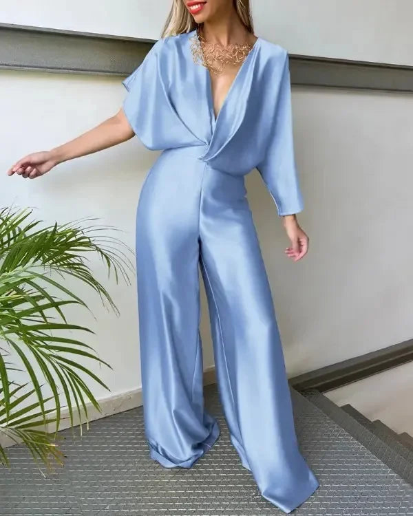 Batwing Sleeve Jumpsuit paired with accessories