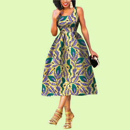 Modest African print dress for ladies