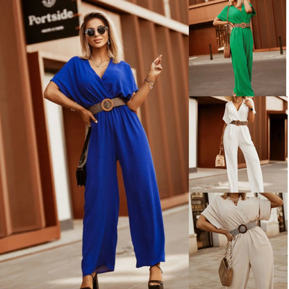 Stylish blue dressy jumpsuit for casual outings