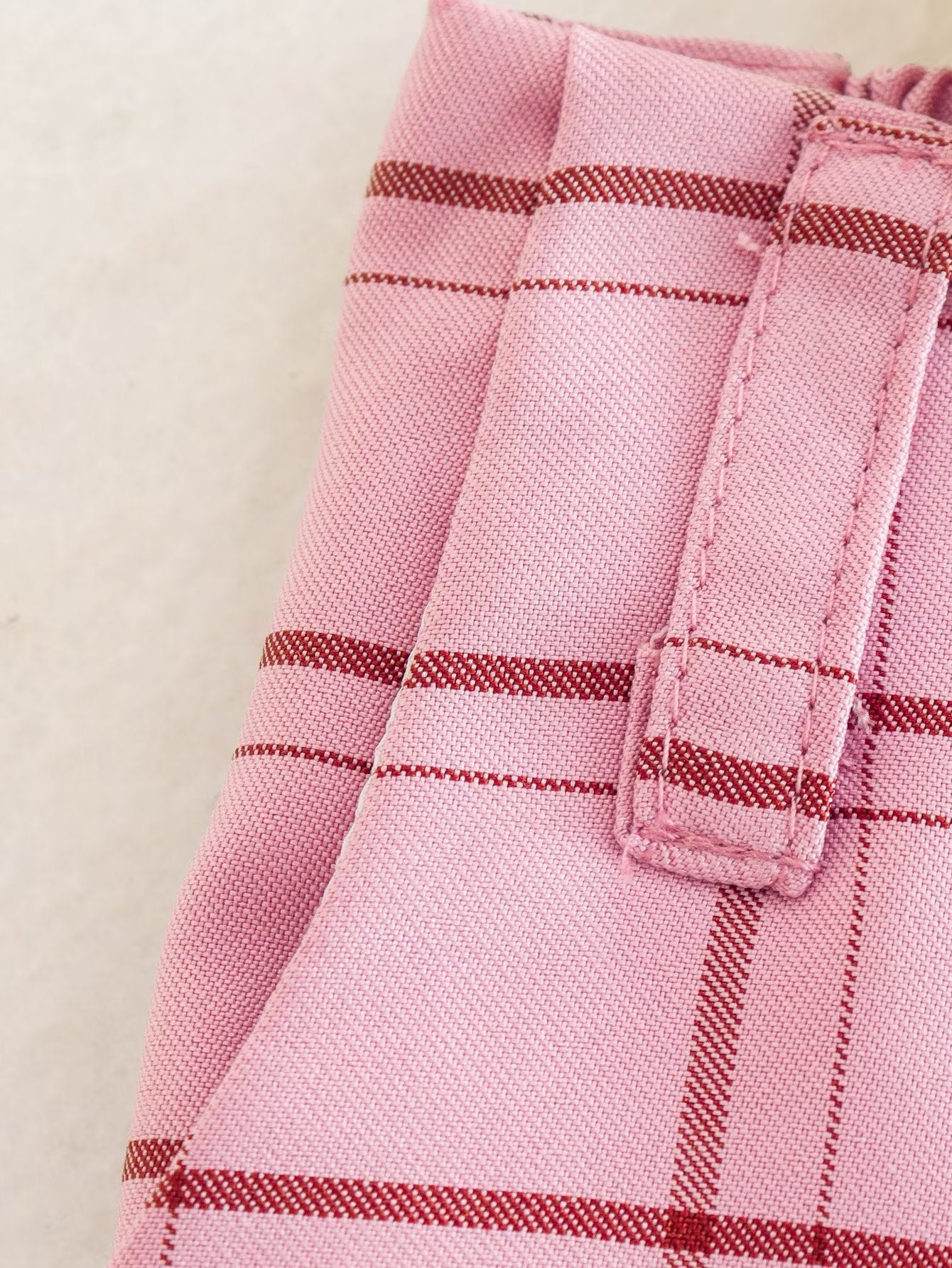 Pink Plaid Elastic Waist Dressy Shorts
