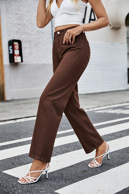 Brown High Rise Flared Jeans