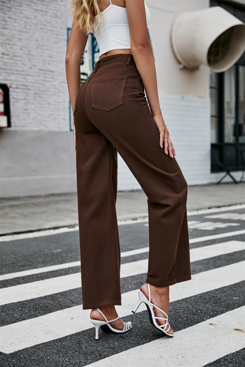 Brown High Rise Flared Jeans