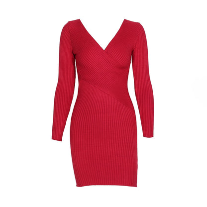 Knitted Bodycon Wrap Dress