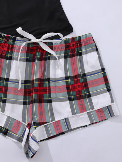 Lace Trim Cami and Shorts Pajama Set
