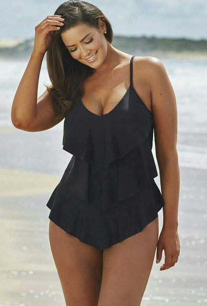 Flattering Plus Size One Piece Swimsuit - Men & women apparel, Women's swimwear, men's shirts and tops, Women jumpsuits and rompers, women spring fashion
