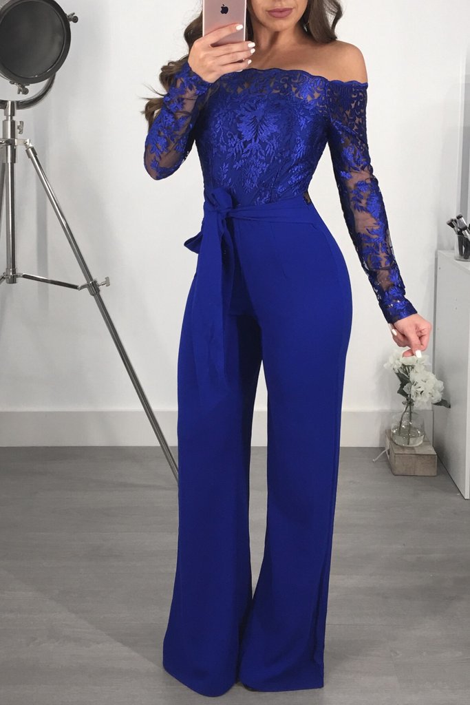 Evening jumpsuit cheap with sleeves