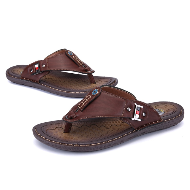 Men's Casual Leather Slippers - Men & women apparel, Women's swimwear, men's shirts and tops, Women jumpsuits and rompers, women spring fashion