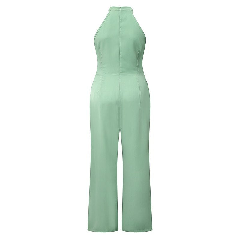 Wide Leg Tie Waist Green Jumpsuit – ProLyf Styles