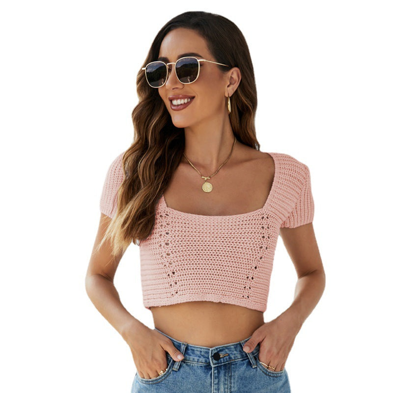 Women's Knitted Round Neck Cropped Crop Tank Top – KesleyBoutique