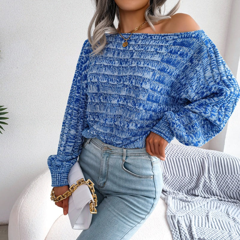 Fall Winter Color Twist Long Sleeve Knitted Sweater