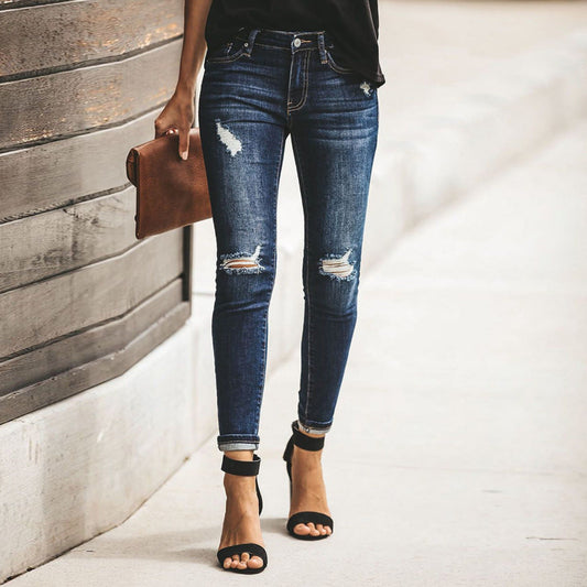 Ripped Skinny Slim Women's Jeans