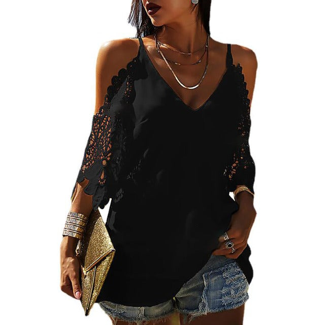 V-Neck Loose Casual Women's Top