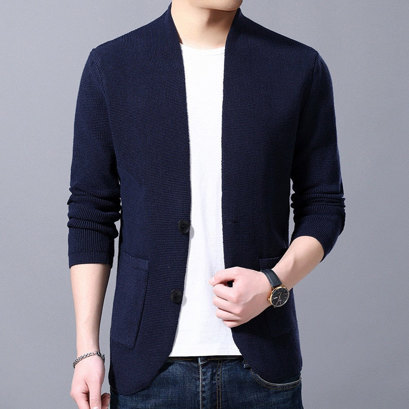 Mens slim fit cardigan sale