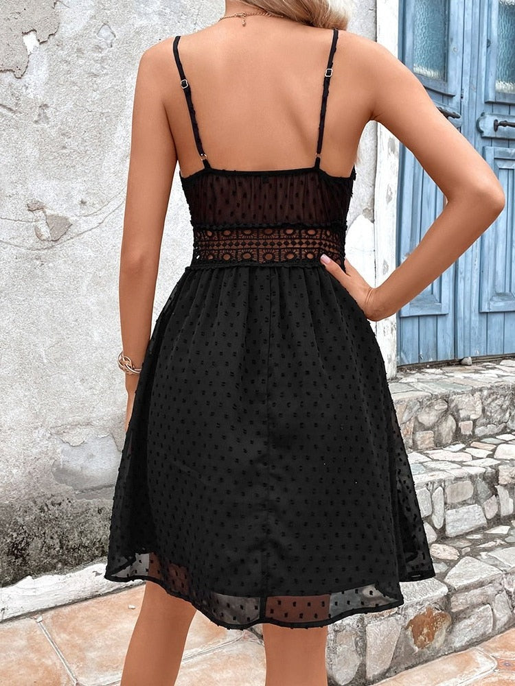 Lace Summer Casual Backless Sundress
