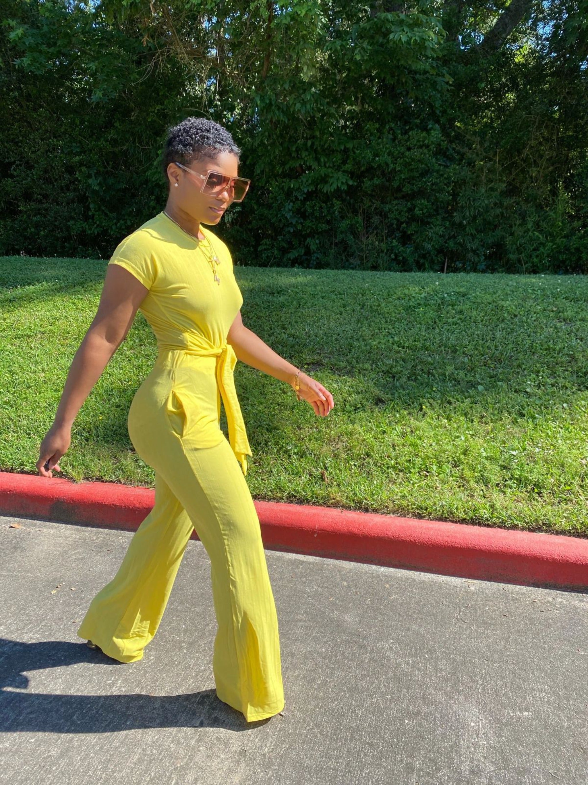 Yellow deals dressy jumpsuit