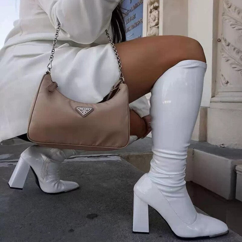 Square Heel Knee-High  Boots