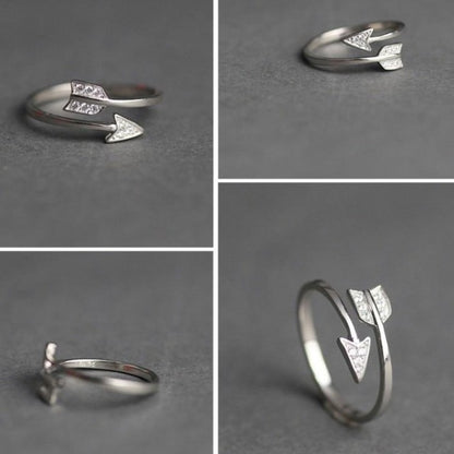 Silver Plated Arrow Crystal Ring - Men & women apparel, Women's swimwear, men's shirts and tops, Women jumpsuits and rompers, women spring fashion