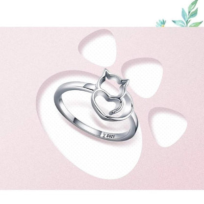 Sterling Silver Cubic Zirconia Cat Ring - Men & women apparel, Women's swimwear, men's shirts and tops, Women jumpsuits and rompers, women spring fashion