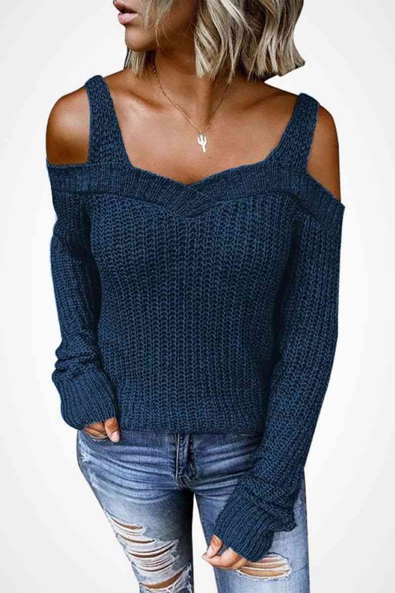 Womens cold outlet shoulder sweater