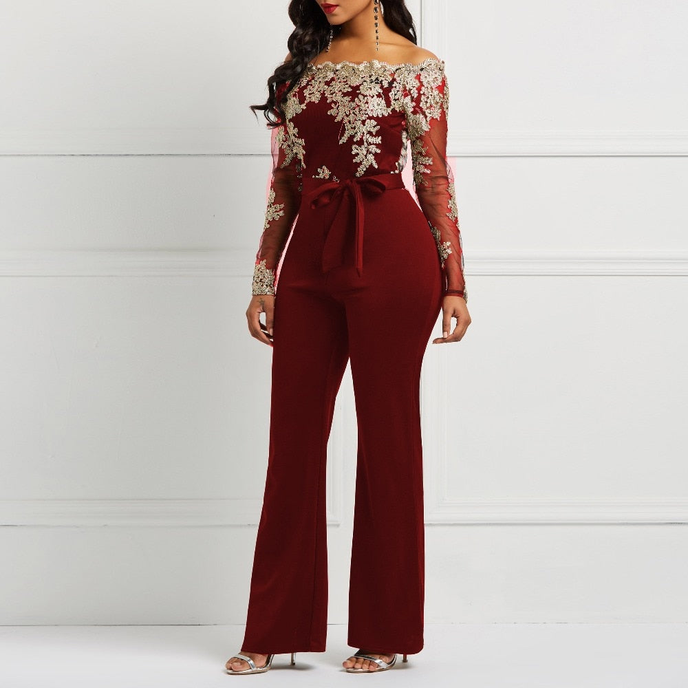 Burgundy dressy outlet jumpsuit