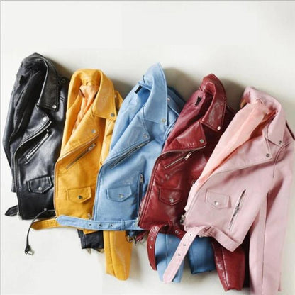 Women's Leather Motorcycle Jacket - Men & women apparel, Women's swimwear, men's shirts and tops, Women jumpsuits and rompers, women spring fashion