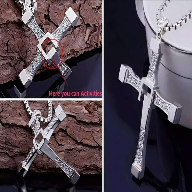 Crystal Cross Pendant Men's Necklace - Men & women apparel, Women's swimwear, men's shirts and tops, Women jumpsuits and rompers, women spring fashion