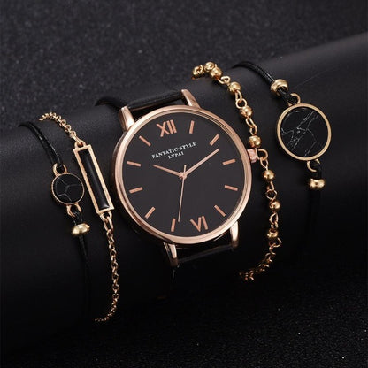Casual 5 Pc Bracelet Wrist Watch Set - ProLyf Styles