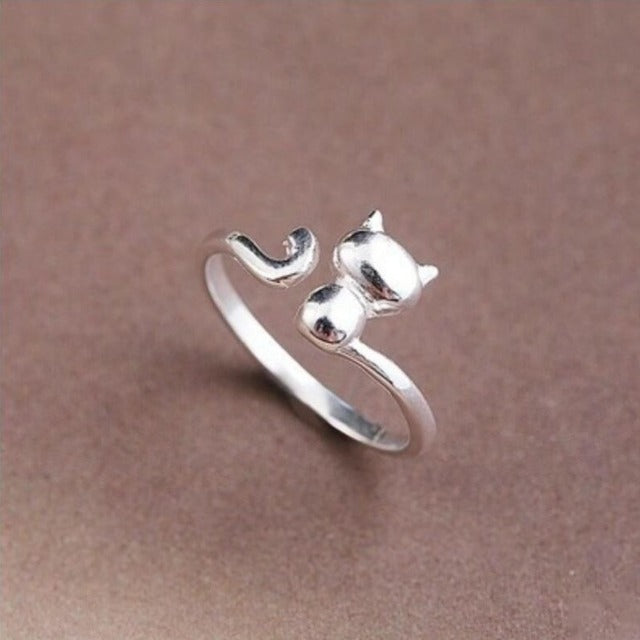 Women's Sterling Silver Cat Ring - Men & women apparel, Women's swimwear, men's shirts and tops, Women jumpsuits and rompers, women spring fashion